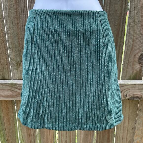 Lulus High Class Emerald Green Corduroy Mini Skirt - Picture 2 of 8